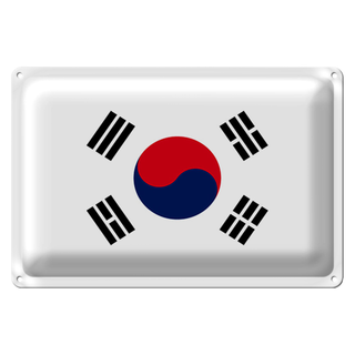 Blechschild Flagge Südkorea 30x20cm Flag of South Korea