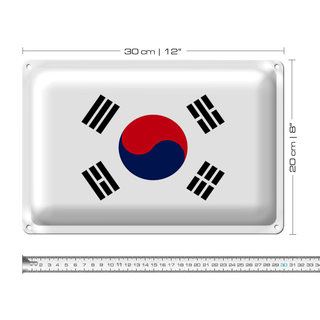 Blechschild Flagge Südkorea 30x20cm Flag of South Korea