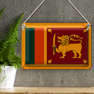 Blechschild Flagge Sri Lankas 30x20cm Flag of Sri Lanka