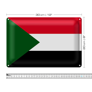 Blechschild Flagge Sudan 30x20cm Flag of Sudan