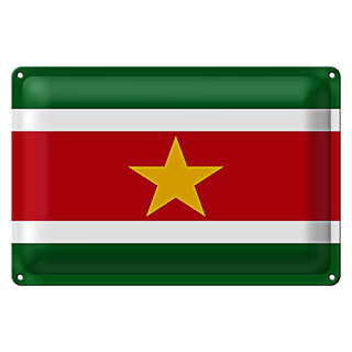 Blechschild Flagge Suriname 30x20cm Flag of Suriname