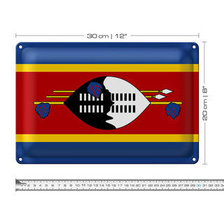 Blechschild Flagge Swasiland 30x20cm Flag of Eswatini
