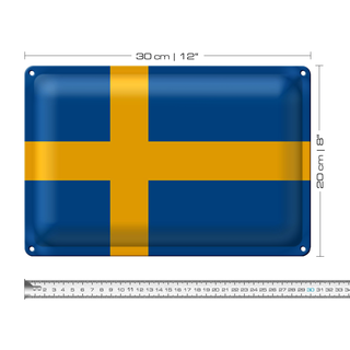 Blechschild Flagge Schweden 30x20cm Flag of Sweden