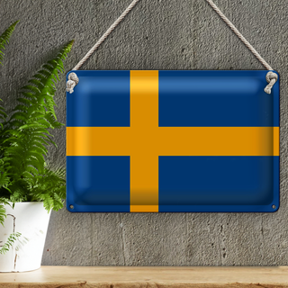 Blechschild Flagge Schweden 30x20cm Flag of Sweden