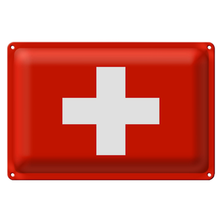 Blechschild Flagge Schweiz 30x20cm Flag of Switzerland