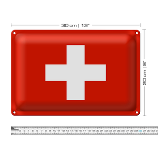 Blechschild Flagge Schweiz 30x20cm Flag of Switzerland