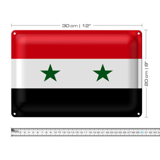 Blechschild Flagge Syrien 30x20cm Flag of Syria