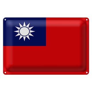 Blechschild Flagge China 30x20cm Flag of Taiwan