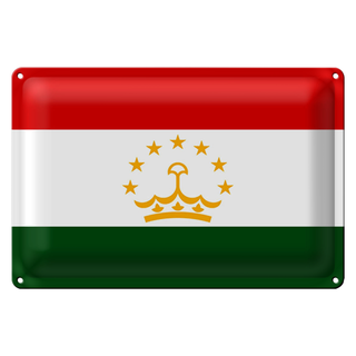 Blechschild Flagge Tadschikistan 30x20cm Flag of Tajikistan