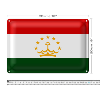 Blechschild Flagge Tadschikistan 30x20cm Flag of Tajikistan