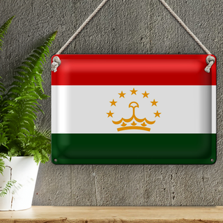 Blechschild Flagge Tadschikistan 30x20cm Flag of Tajikistan