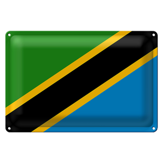 Blechschild Flagge Tansania 30x20cm Flag of Tanzania