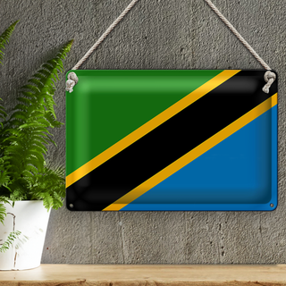 Blechschild Flagge Tansania 30x20cm Flag of Tanzania