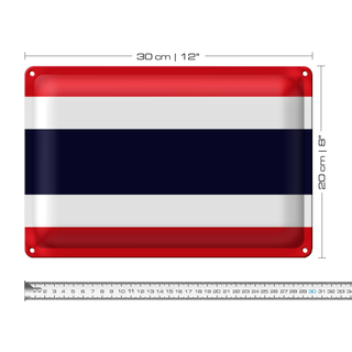 Blechschild Flagge Thailand 30x20cm Flag of Thailand
