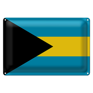 Blechschild Flagge Bahamas 30x20cm Flag of the Bahamas