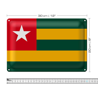 Blechschild Flagge Togo 30x20cm Flag of Togo
