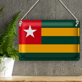Blechschild Flagge Togo 30x20cm Flag of Togo