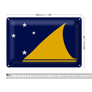 Blechschild Flagge Tokelau 30x20cm Flag of Tokelau