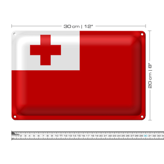Blechschild Flagge Tonga 30x20cm Flag of Tonga