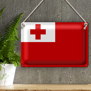 Blechschild Flagge Tonga 30x20cm Flag of Tonga