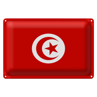 Blechschild Flagge Tunesien 30x20cm Flag of Tunisia