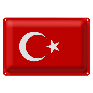 Blechschild Flagge Türkei 30x20cm Flag of Turkey