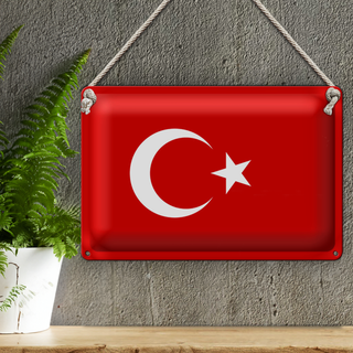 Blechschild Flagge Türkei 30x20cm Flag of Turkey