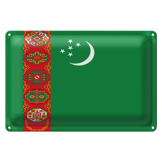 Blechschild Flagge Turkmenistan 30x20cm Flag Turkmenistan