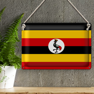 Blechschild Flagge Uganda 30x20cm Flag of Uganda