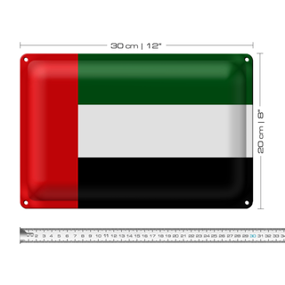 Blechschild Flagge Vereinigte Arabische Emirate 30x20cm