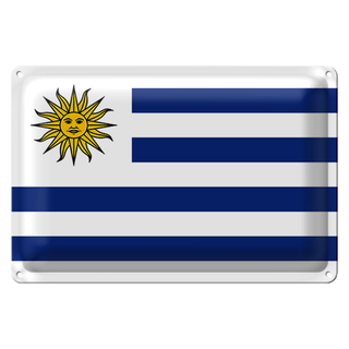 Blechschild Flagge Uruguay 30x20cm Flag of Uruguay
