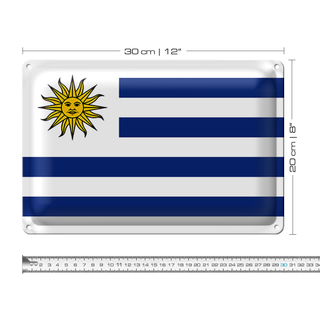 Blechschild Flagge Uruguay 30x20cm Flag of Uruguay