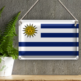 Blechschild Flagge Uruguay 30x20cm Flag of Uruguay