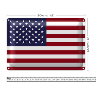 Blechschild Flagge Vereinigte Staaten 30x20cm United States