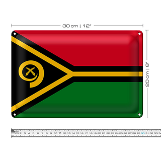 Blechschild Flagge Vanuatu 30x20cm Flag of Vanuatu