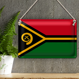 Blechschild Flagge Vanuatu 30x20cm Flag of Vanuatu