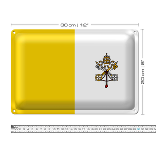 Blechschild Flagge Vatikanstadt 30x20cm Flag Vatican City