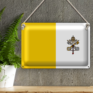 Blechschild Flagge Vatikanstadt 30x20cm Flag Vatican City