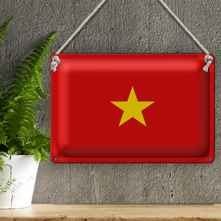 Blechschild Flagge Vietnam 30x20cm Flag of Vietnam