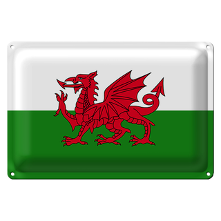 Blechschild Flagge Wales 30x20cm Flag of Wales