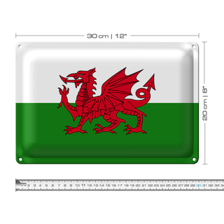 Blechschild Flagge Wales 30x20cm Flag of Wales