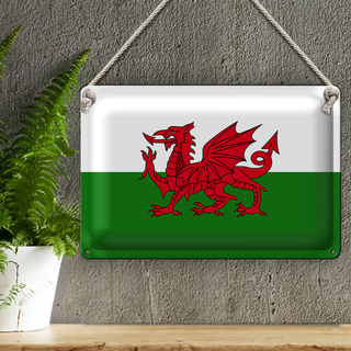 Blechschild Flagge Wales 30x20cm Flag of Wales