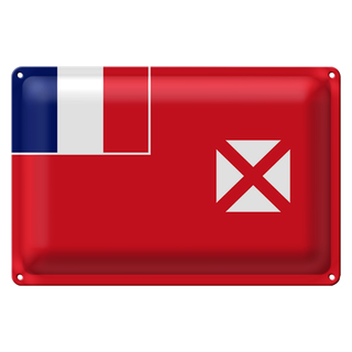 Blechschild Flagge Wallis und Futuna 30x20cm Flag of Wallis