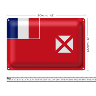 Blechschild Flagge Wallis und Futuna 30x20cm Flag of Wallis