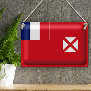 Blechschild Flagge Wallis und Futuna 30x20cm Flag of Wallis
