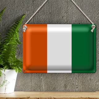 Blechschild Flagge Elfenbeinküste 30x20cm Flag Ivory Coast