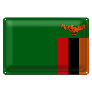 Blechschild Flagge Sambia 30x20cm Flag of Zambia