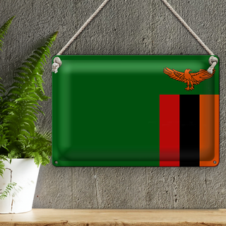 Blechschild Flagge Sambia 30x20cm Flag of Zambia