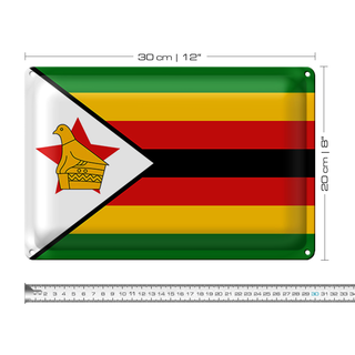 Blechschild Flagge Simbabwe 30x20cm Flag of Zimbabwe
