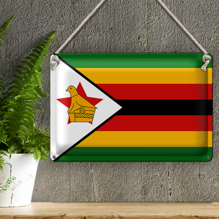 Blechschild Flagge Simbabwe 30x20cm Flag of Zimbabwe